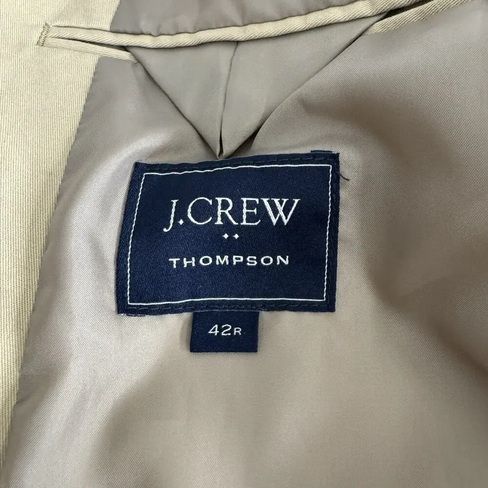 J.Crew Slim-Fit Thompson TruTemp365 Blazer Mens 42R Tan Suit Jacket Sport Coat